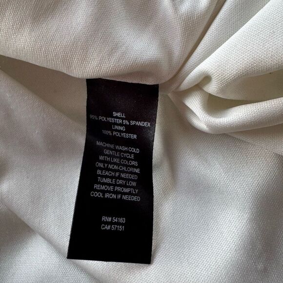 Jessica Howard White Teal Floral Fit Flare Dress 10P - Picture 9 of 9